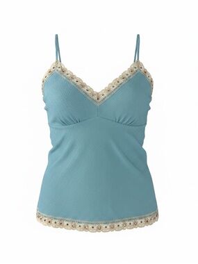 Gold Hawk 💯 silk blue cami